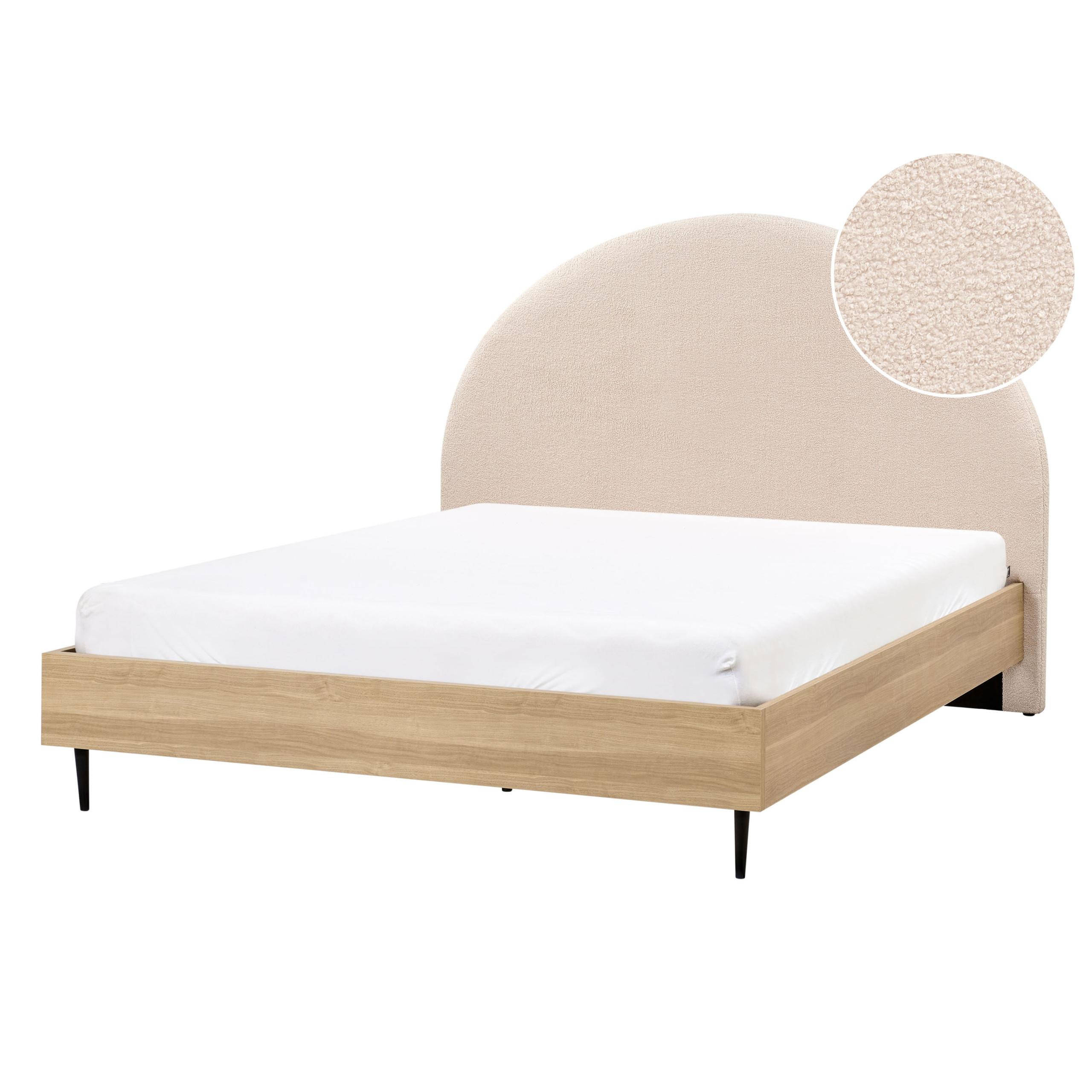 BETT mit Lattenrost 140x200 cm Beige Millay - Beige, Textil (140/200cm) - Beliani
