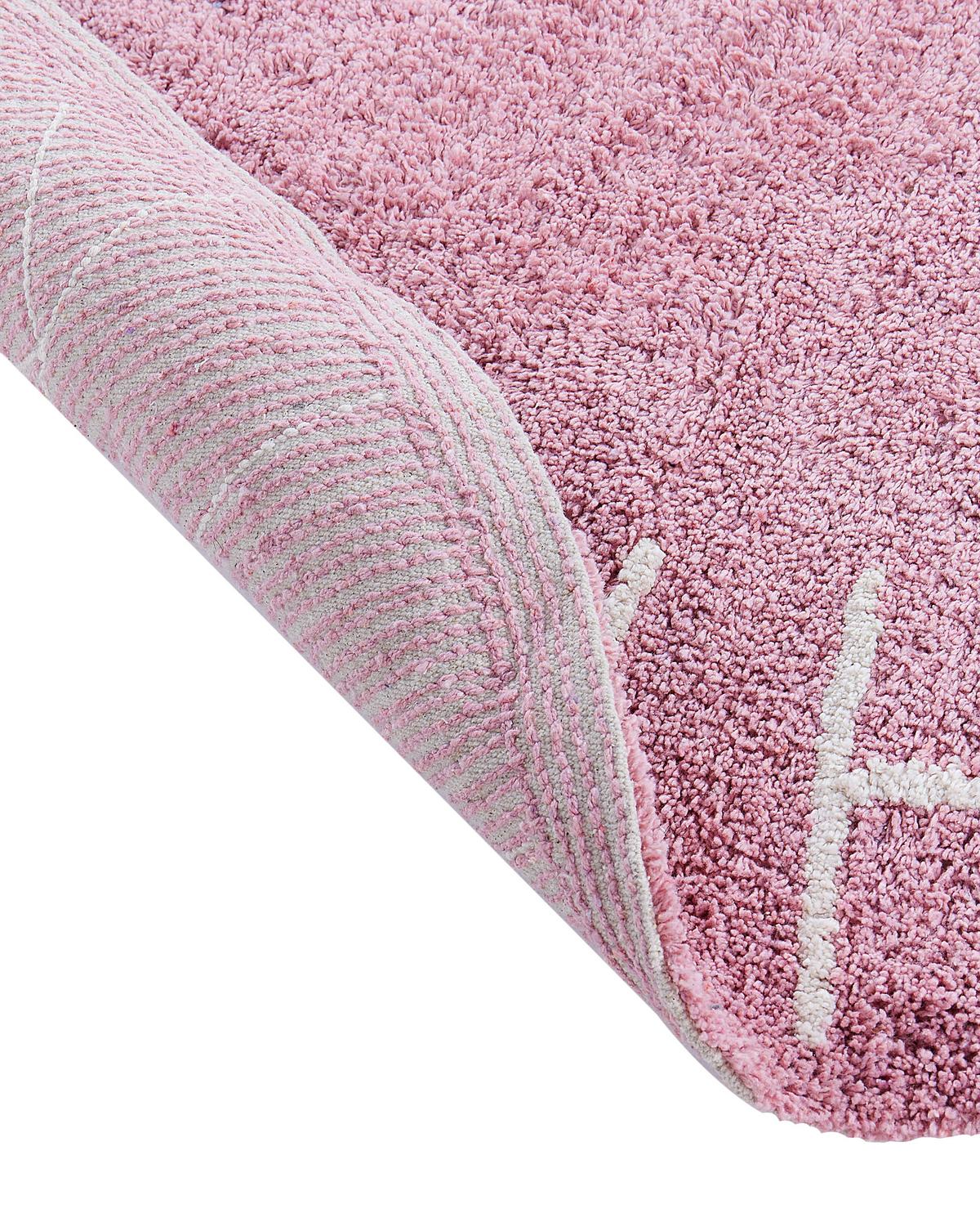 KINDERTEPPICH Vurgun 120/120 cm - Pink/Weiß, Textil (120/120cm) - Beliani