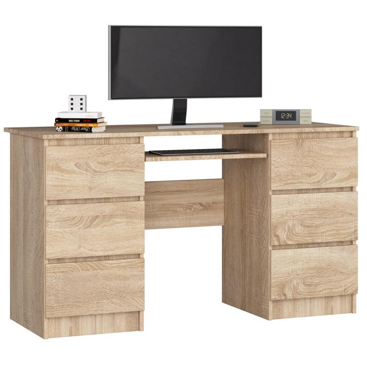 SCHREIBTISCH Eiche Sonoma 77/135/50 - Sonoma Eiche, Holzwerkstoff (155/85/77cm) - RAUMHIRSCH FURNITURE