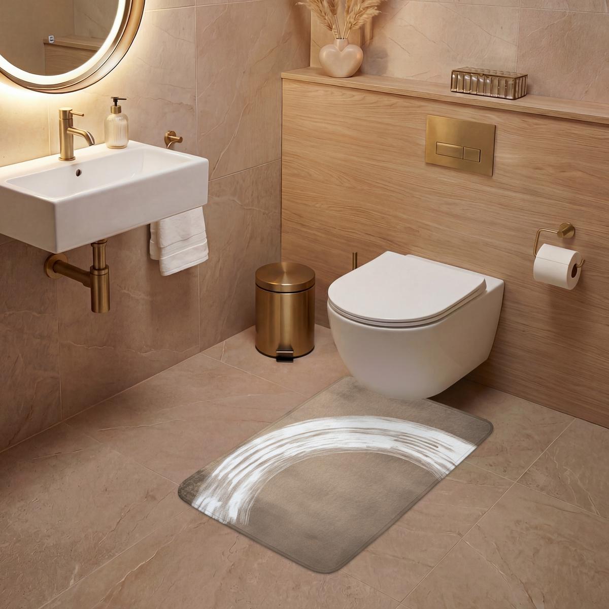 WC-VORLEGER Farbe - Braun - Japandi WC Teppich 50x80 cm - Mokka, Textil (50/1cm) - OnlyWow
