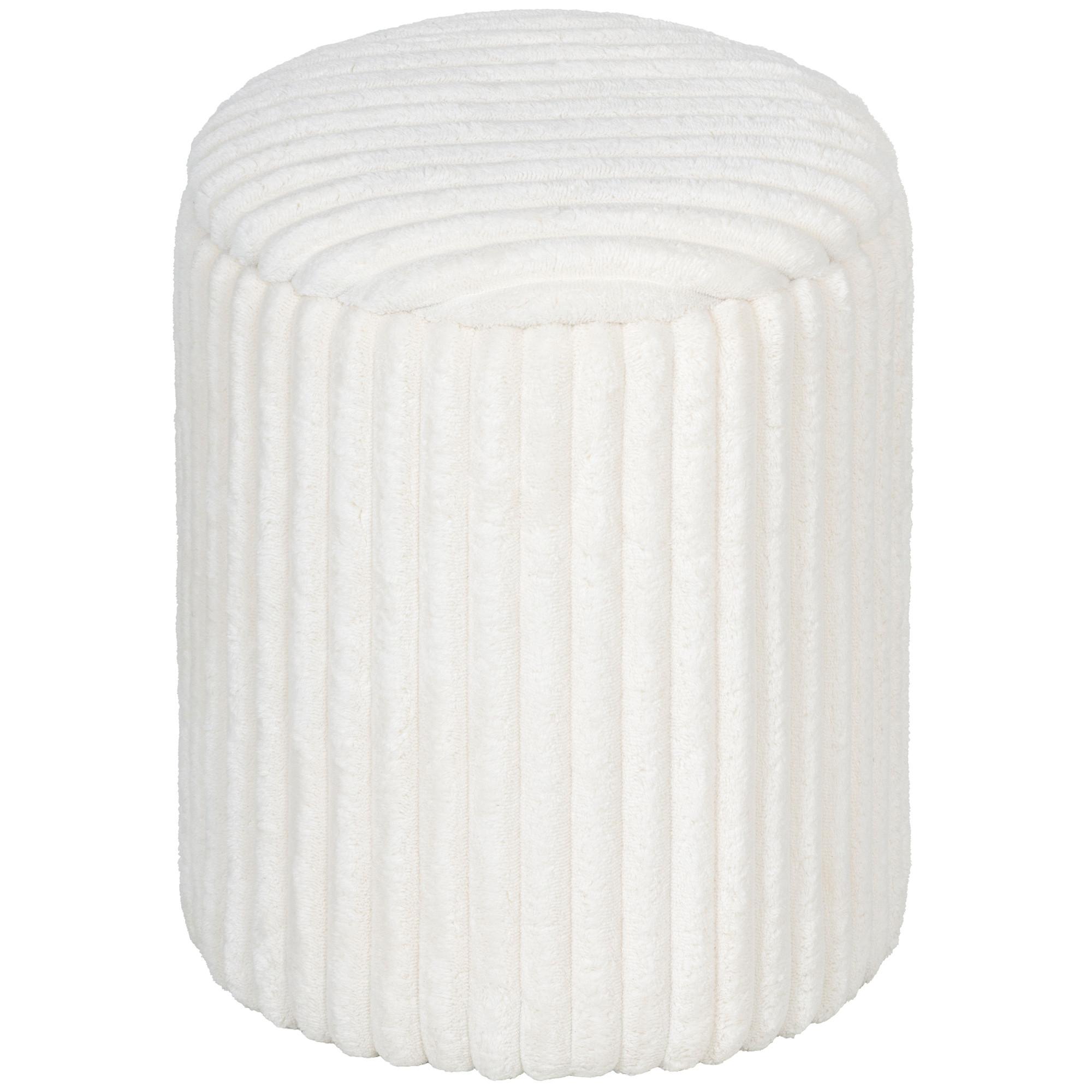 AUFBEWAHRUNGSHOCKER Cord Sperrholz Weiß - Weiß, Holzwerkstoff/Textil (35/45/35cm) - HOMCOM