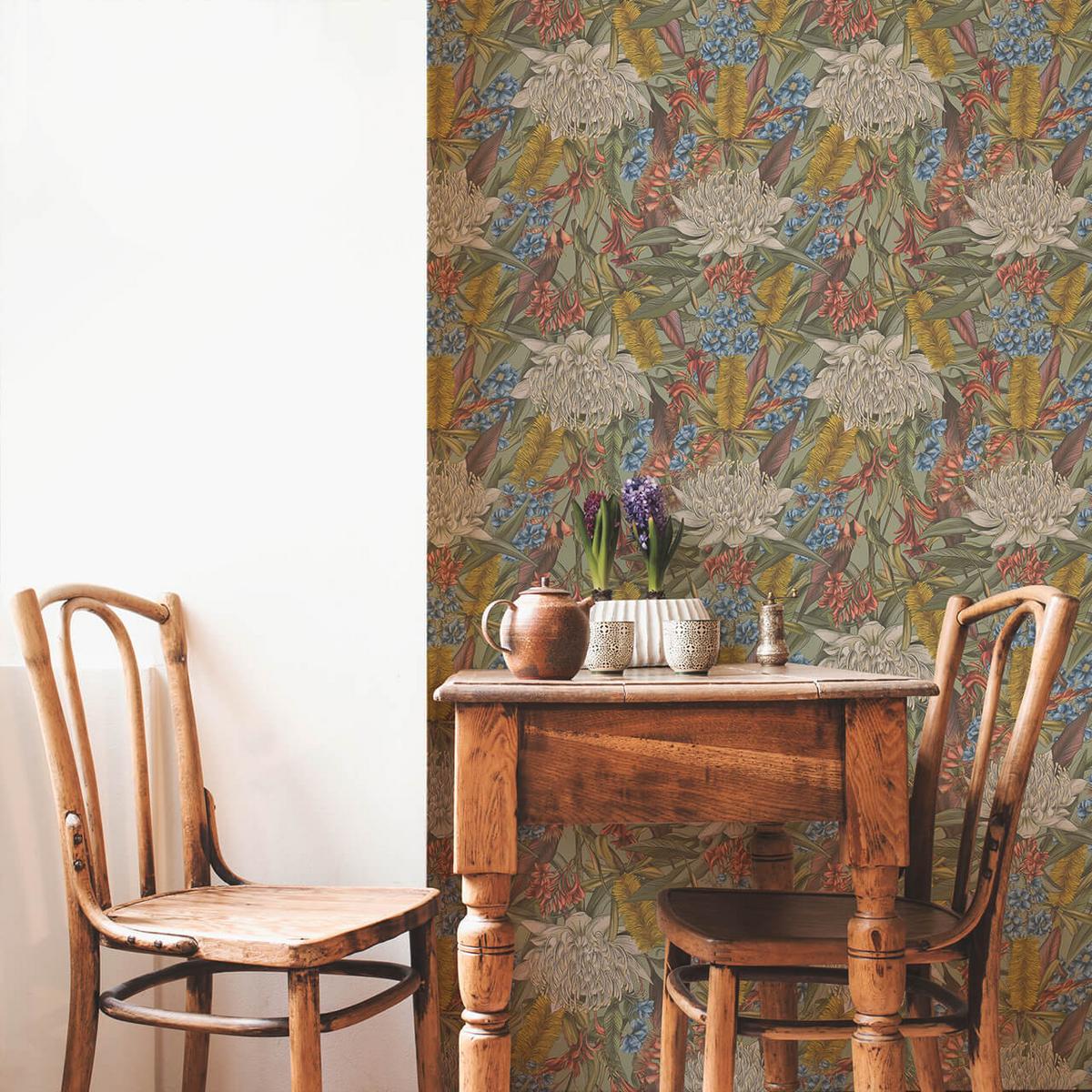 VLIESTAPETE Bunt 53/1005 cm - Grün, Textil (53/1cm) - KUNSTLOFT