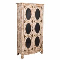 VITRINE aus Holz, braun, 91x40x183cm - Beige, Holz (91/183/40cm) - Wanderlust
