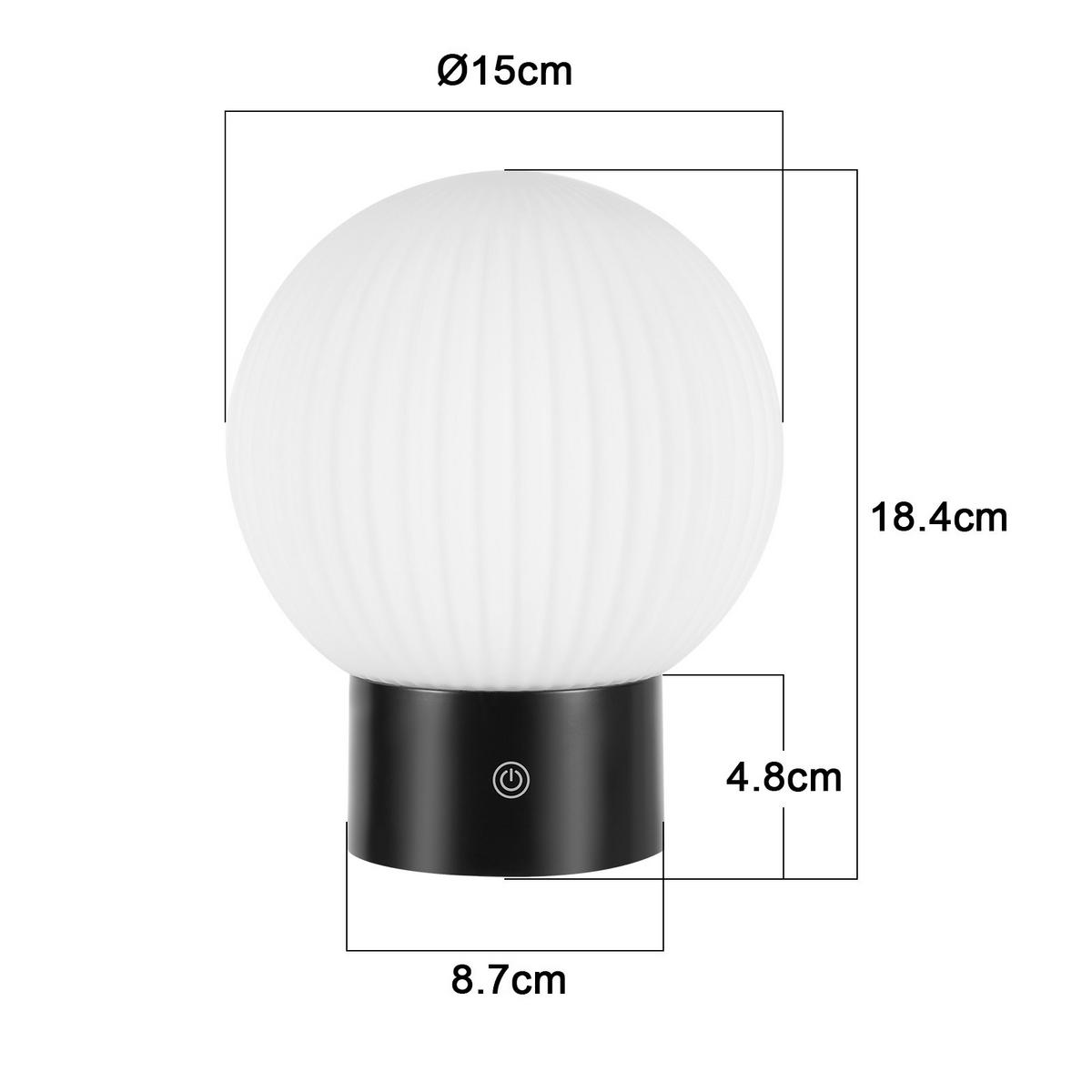 LED TISCHLAMPE Luminara 18.4/15/8.7 cm - Weiß, Glas (18.4/15/8.7cm) - ZMH