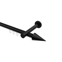 GARDINENSTANGE INNENLAUF Prestige Savio 540 cm (geteilt in 3 x 180 cm), 1-läufig, 20 mm Ø Schwarz - Schwarz, Metall (540cm) - INTERDECO