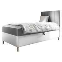 BOXBETT Maja Junior 1, Seite zum Öffnen des Bettkastens: Rechts - H3 - Weiß/Grau, Holz (90/200cm) - MIRJAN24