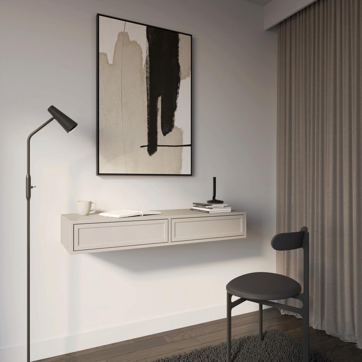 WANDKONSOLE Velveto Greige 110 cm - Kaschmir, Holzwerkstoff (110/17/40cm) - Selsey