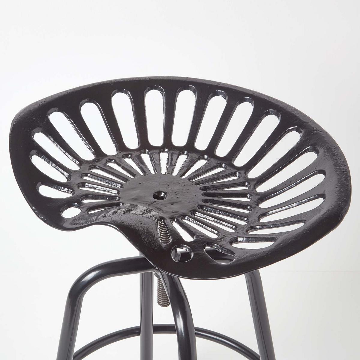 BARHOCKER Traktorsitz, Metall im Vintage-Look, höhenverstellbar - Schwarz, Metall (47/74/50cm) - Homescapes