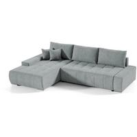 ECKSCHLAFSOFA Draco mit Schlaffunktion, links, Hellgrau - Silberfarben/Hellgrau, Textil/Metall (267/186cm) - Beautysofa