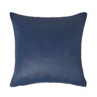 KISSENHÜLLE Fischgrät-Muster 45/45 cm - Dunkelblau, Textil (45/45cm) - Homescapes