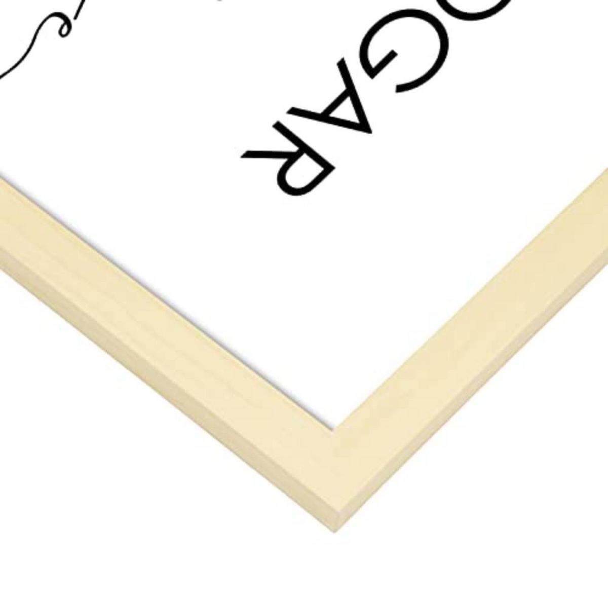 POSTER Set mit 4 Zuhause TypografieStil A4 Rahmen aus hellem Holz - Beige, Papier (29.7/3cm) - Nacnic
