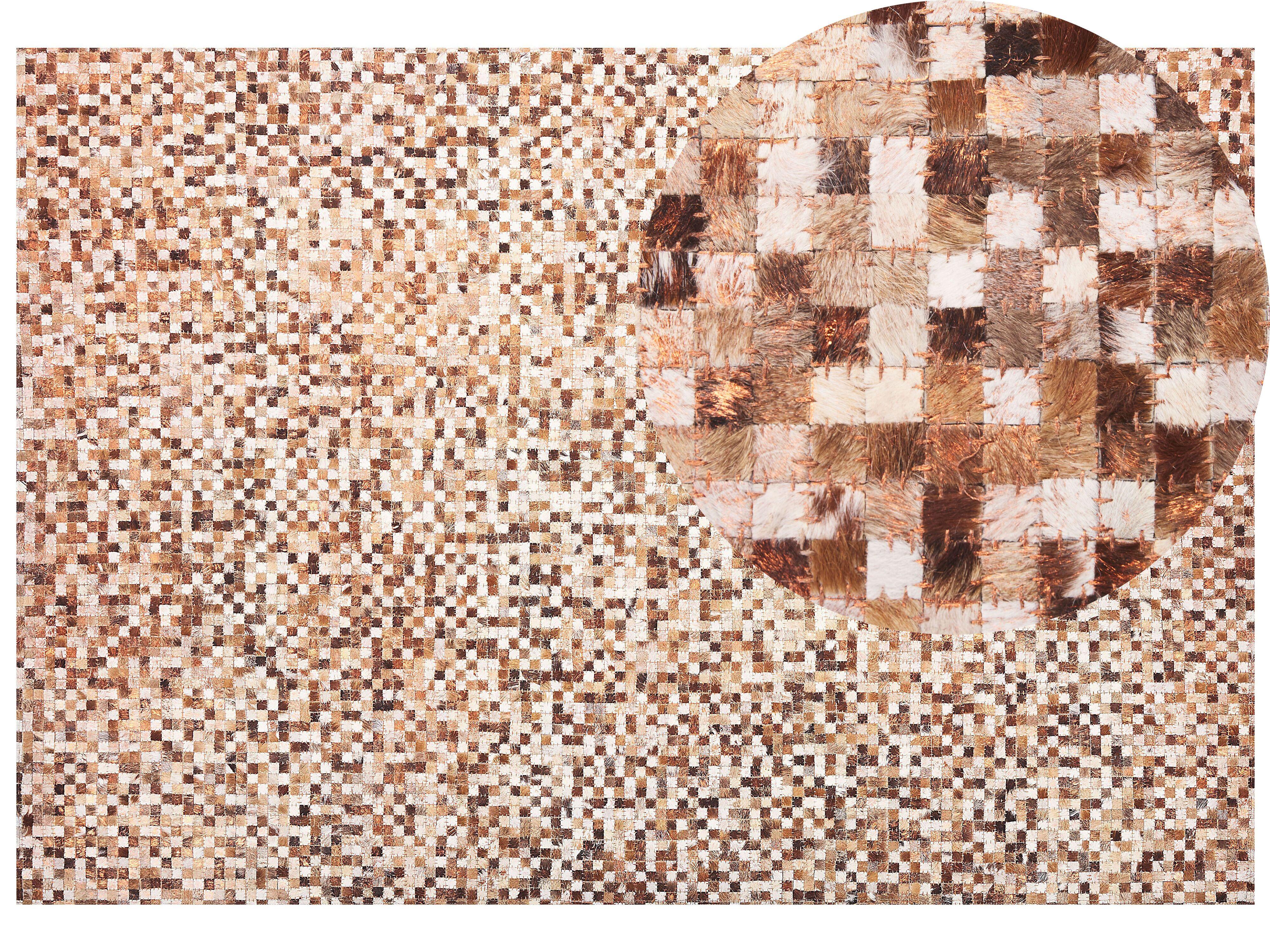 KURZFLOR-TEPPICH Torul 230/160 cm - Braun, Fell (160/230cm) - Beliani