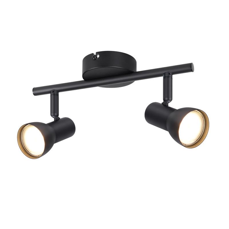 DECKENSTRAHLER Lavigne 2-flammig 25.5/8/15.5cm - Schwarz, Metall (25.5/8/15.5cm) - Nettlife