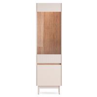 VITRINE Dunea 2-türig Kaschmirgrau/Eichenoptik 55 cm - Taupe, Holzwerkstoff/Metall (55/193/40cm) - Selsey