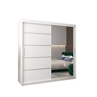 SCHWEBETÜRENSCHRANK 200/200/62 2-türig - Silberfarben/Weiß, Holz/Kunststoff (200/200/62cm) - MÖBEL KRYSPOL
