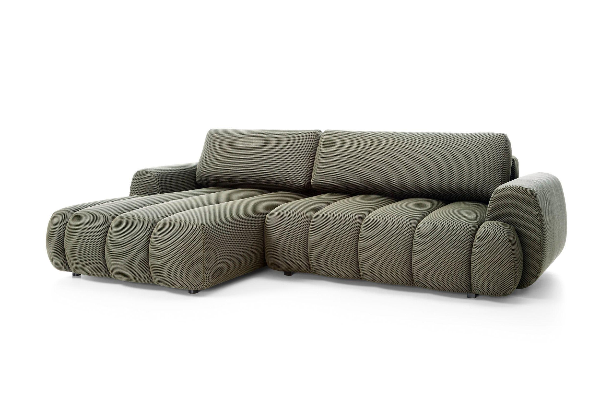 ECKSOFA SITO Grün Jersey mit Schlaffunktion - Grün, Holz (272/168cm) - MASSENO