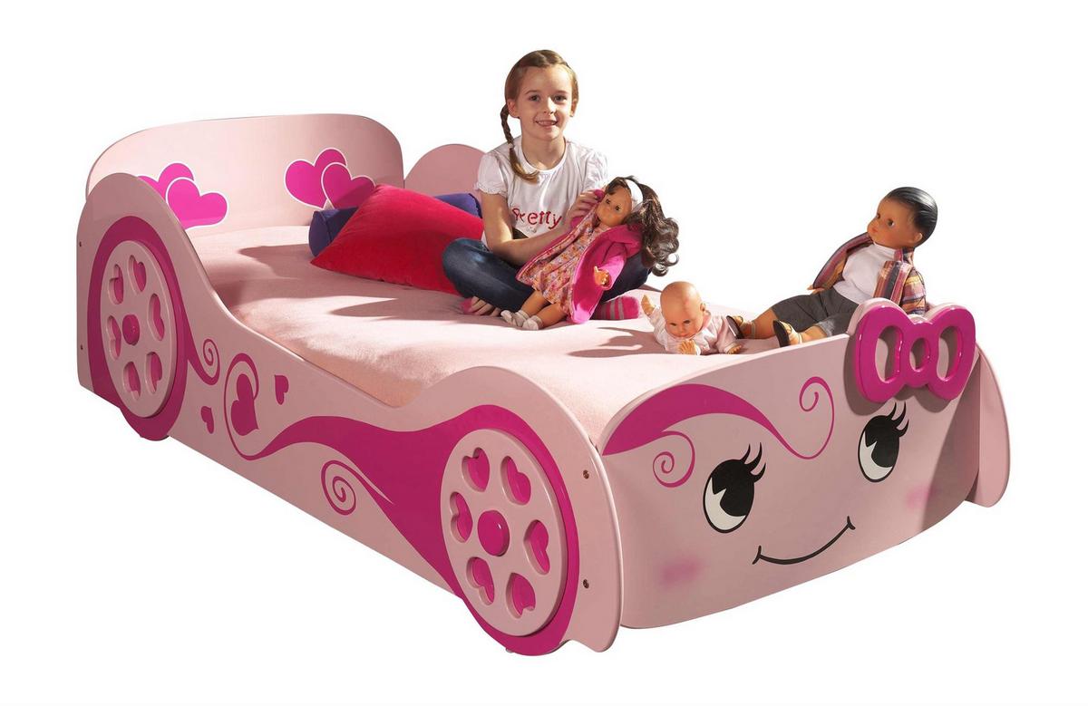 AUTOBETT Kalotina 213x68x101 aus MDF in Rosa - Rosa, Holzwerkstoff (90/200cm) - 58aufmkessel