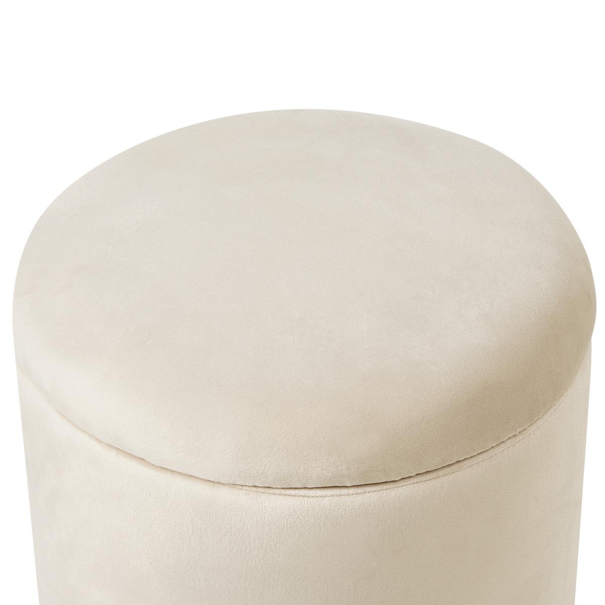 POUF Hellbeige Wenona - Beige/Schwarz, Textil (37/40/37cm) - Beliani