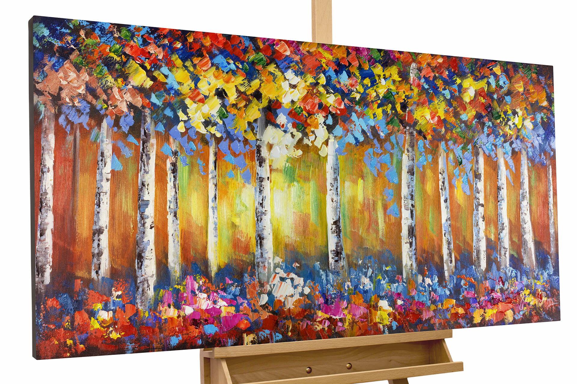 ACRYLBILD HANDGEMALT 120/60 cm - Grün, Holz/Textil (120/60cm) - KUNSTLOFT