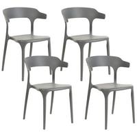 GARTENSTÜHLE 4er-Set Kunststoff grau Gubbio - Grau, Kunststoff (50/76/49cm) - Beliani