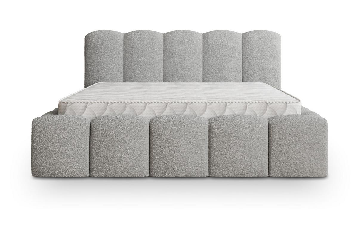 POLSTERBETT FALINA Q 120x200 cm mit Bettkästen - Hellgrau - Hellgrau, Holz/Textil - MASSENO