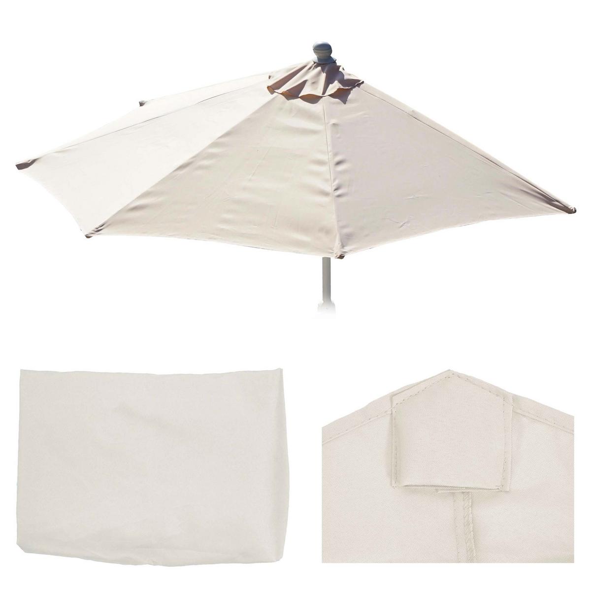 BEZUG FÜR SONNENSCHIRM HALBRUND Cremeweiß - Weiß, Textil (260/135cm) - MCW
