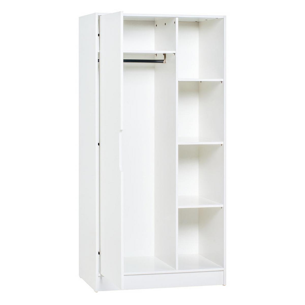 SCHRANK 1 Tür Maxim Weiß - Weiß, Holzwerkstoff (88.5/179.5/55cm) - Petits-meubles