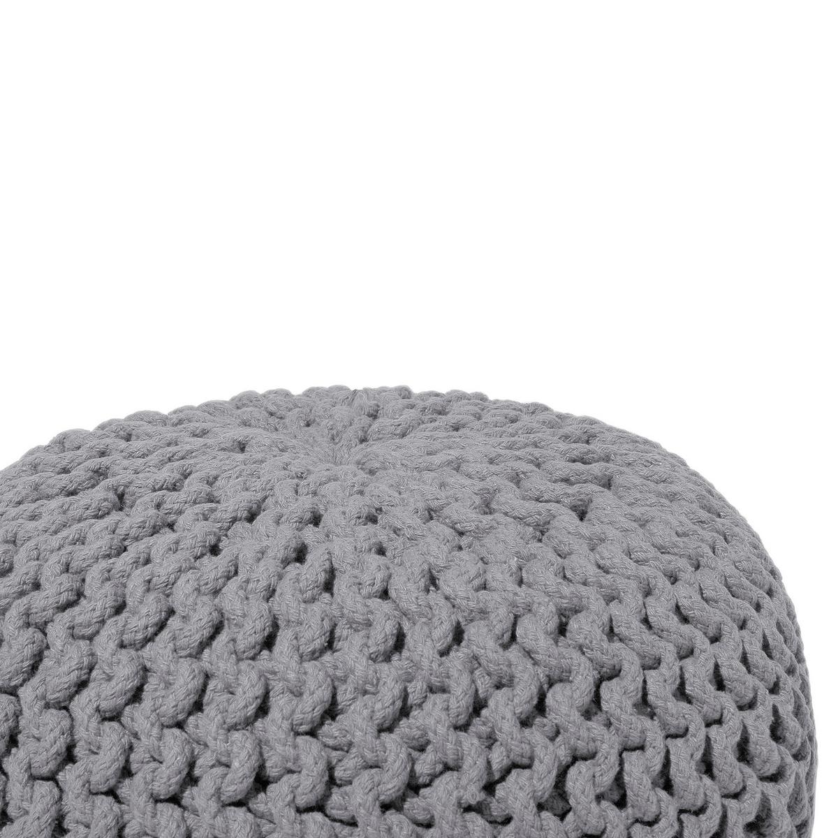 POUF Conrad 40/40/25 cm - Grau, Naturmaterialien/Textil (40/25/40cm) - Beliani
