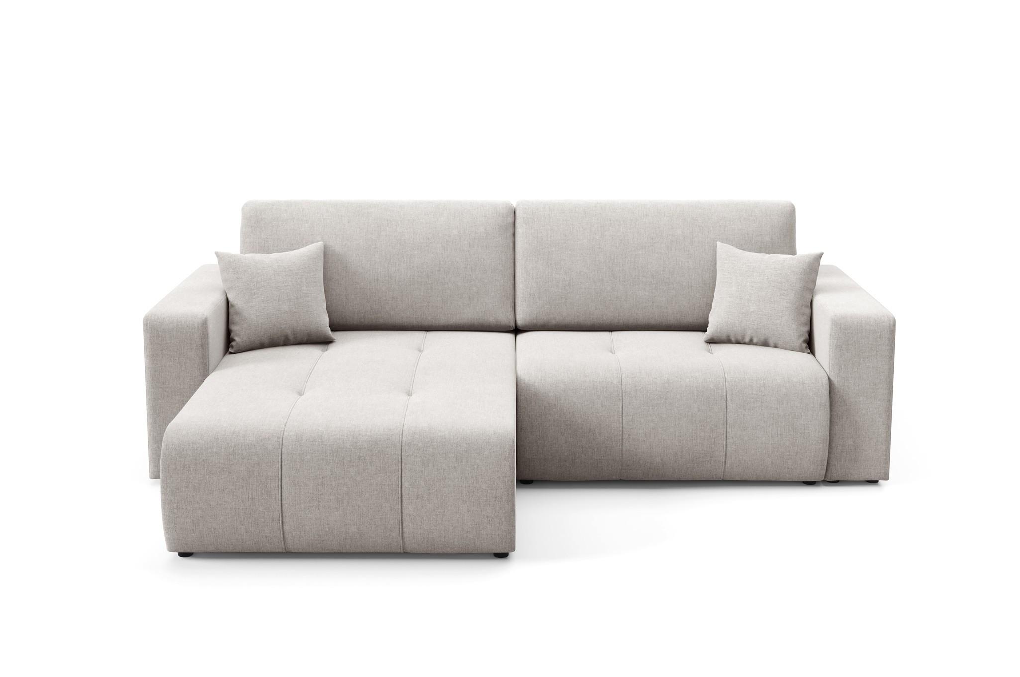 ECKSOFA Augusto - Hellgrau, Holzwerkstoff/Textil (244/149cm) - Fun Möbel