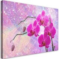 WANDBILD abstrakt rosa orchideen blumen - Lila, Textil (60/40cm) - Feeby
