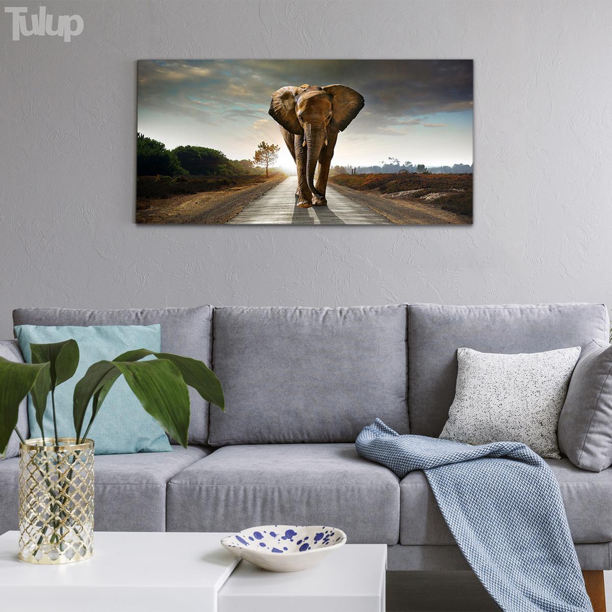 GLASBILD 140x70 cm Safari-Sonnenuntergang - Braun, Glas (140/70cm) - TULUP