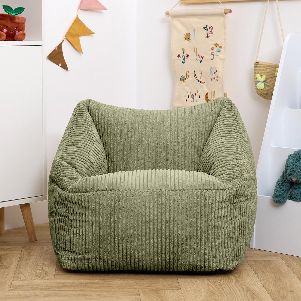 SITZSACK Flauschig für Kinder 2-tlg. - Grün, Textil (55/44/55cm) - icon