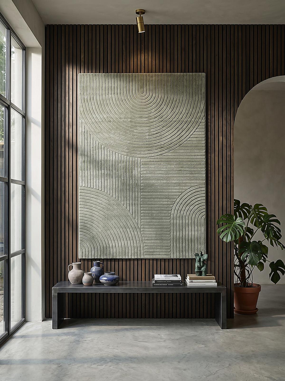 TEPPICH Kurzflor CETINA Geometrisch Polypropylen-Polyester Grün 80 x 150 cm - Grün, Textil (80/150cm) - KADIMA DESIGN