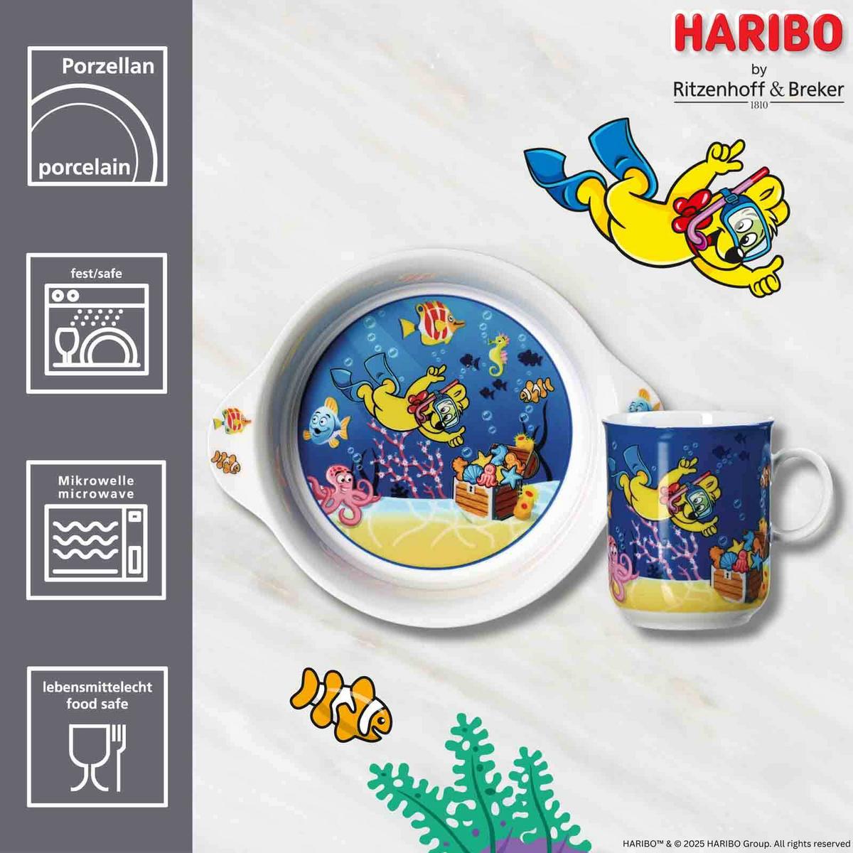 KINDERGESCHIRR-SET Haribo Seaworld bunt - Multicolor, Keramik/Kunststoff (2/2/2cm) - Ritzenhoff Breker