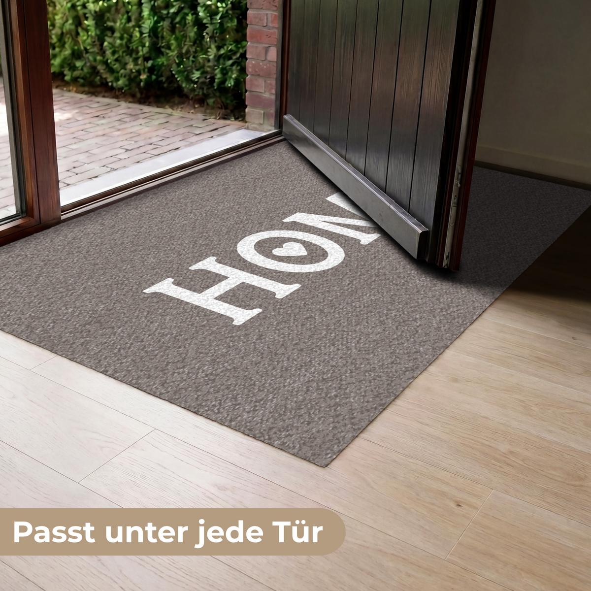 FUSSMATTE Startseite - Text - Taupe Fußabtreter 120x80 cm - Taupe, Kunststoff (120/0.4cm) - MuchoWow