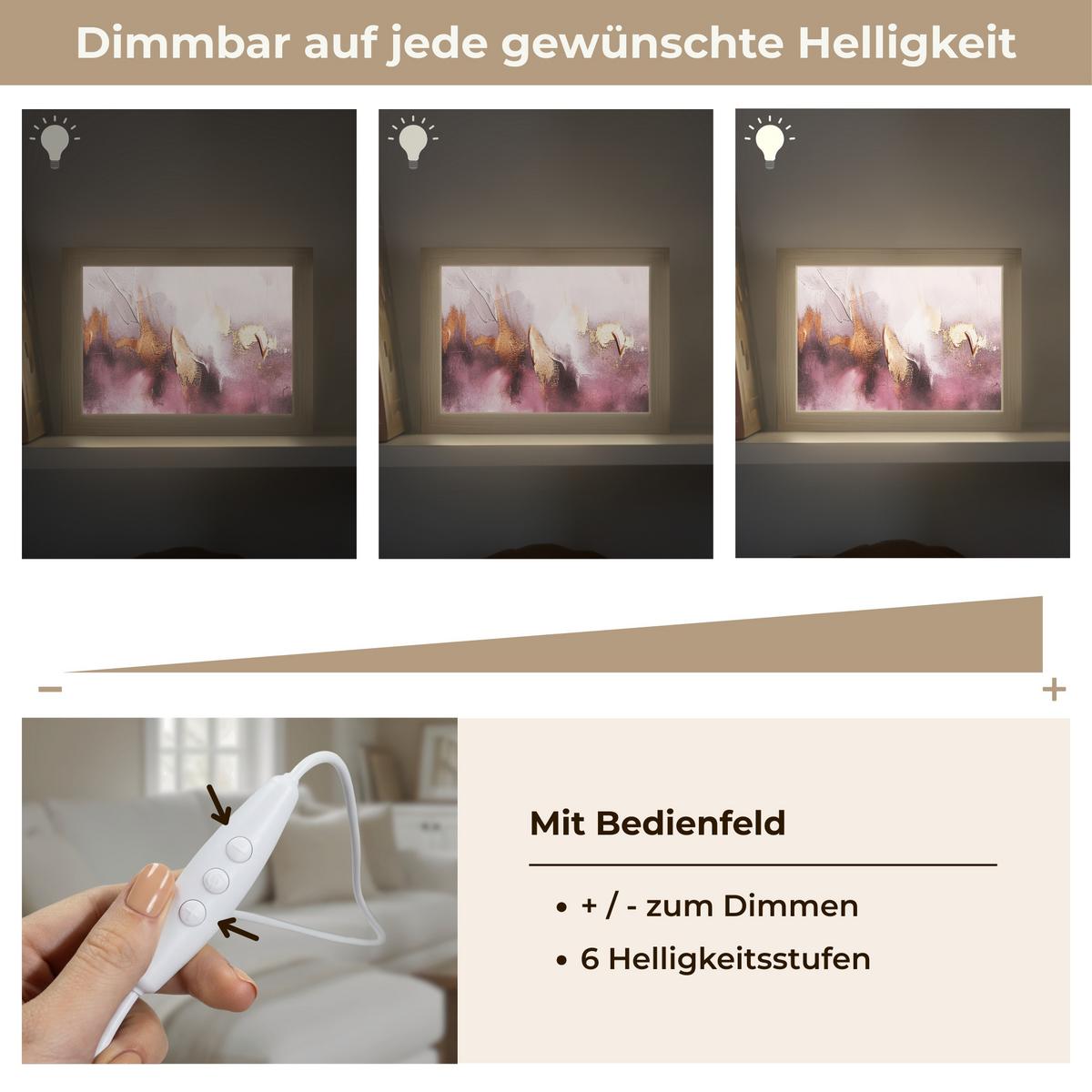 TISCHLEUCHTE Lila - Abstrakt - Farbe - Gold 20x15 cm - Baltimorefarben, Holzwerkstoff (8/20/15cm) - OnlyWow