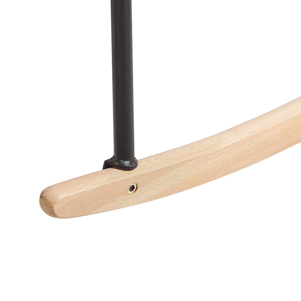 SCHAUKELSTUHL Samtstoff Grau Liarum - Grau, Holz/Textil (60/82/74cm) - Beliani