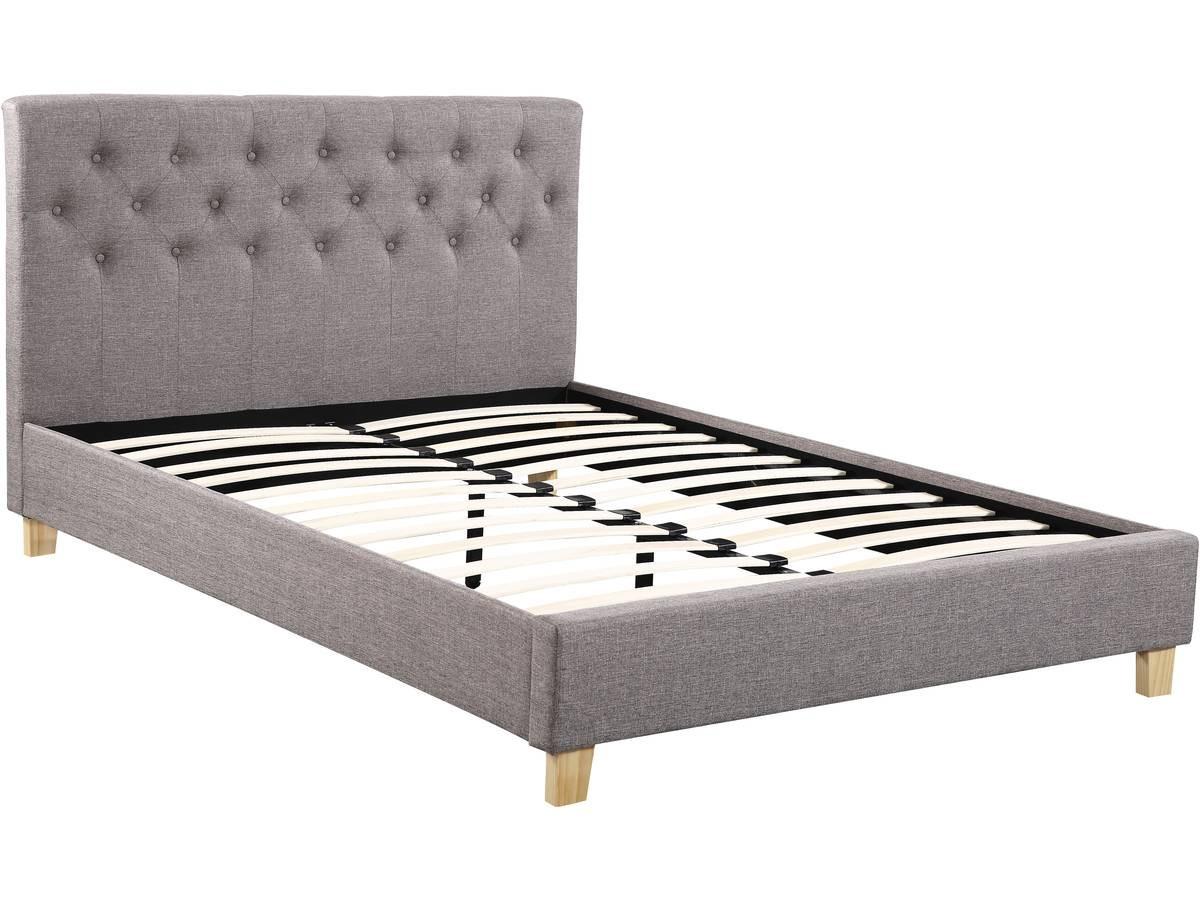 BETT emmy Taupe - Taupe, Textil (200/160cm) - Habitat Garten