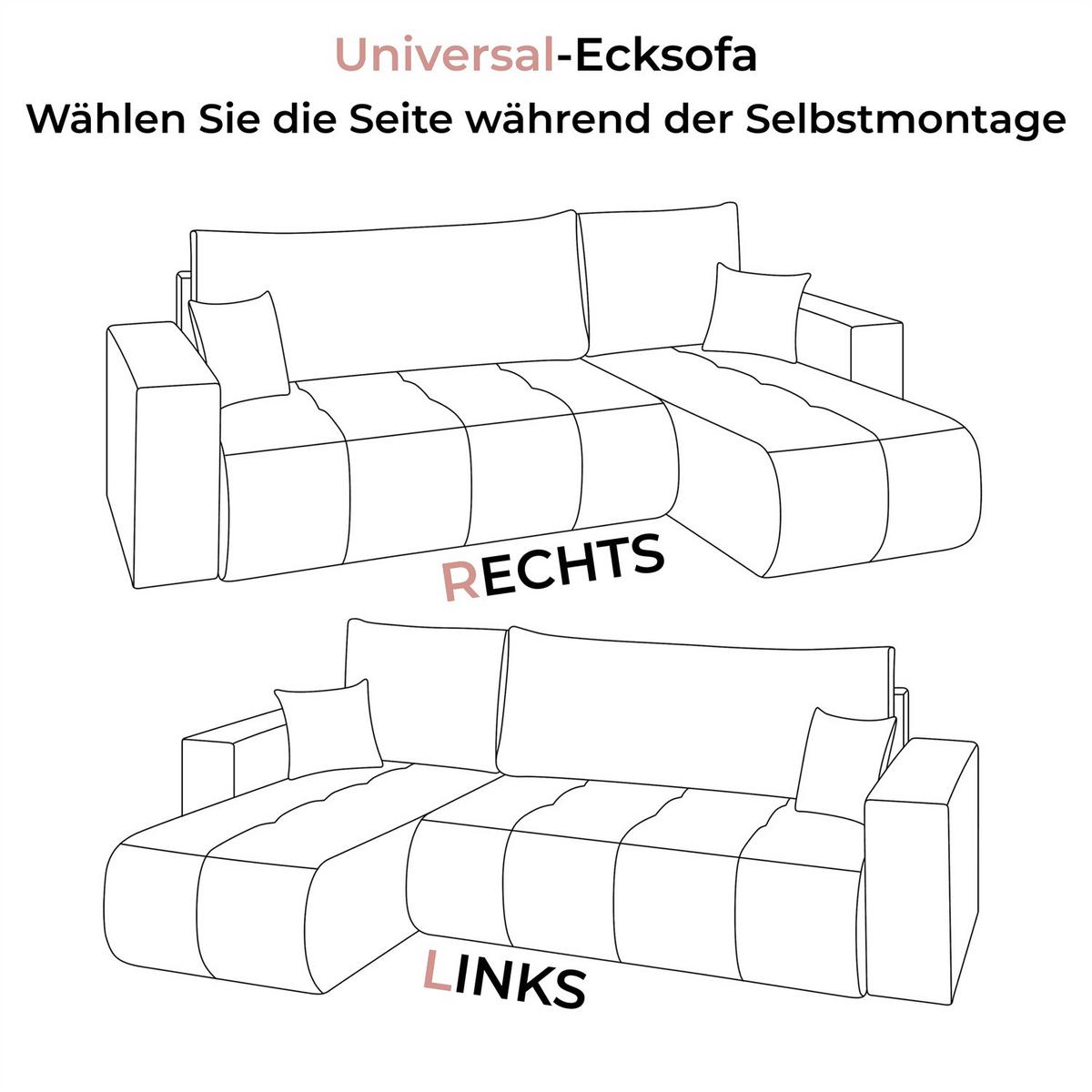 ECKSOFA CLOUD II L mit Schlaffunktion, Vibe 07 - Beige, Textil (247/152cm) - Lookway