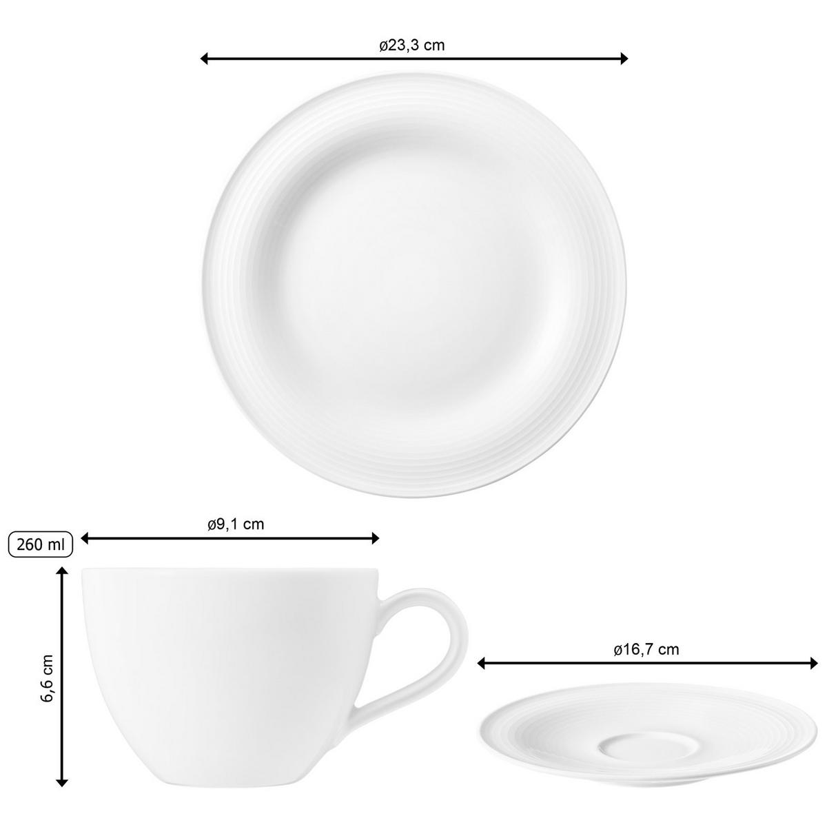 KAFFEESERVICE Beat weiß 18-tlg. - Weiß, Keramik (24/18.1/43cm) - Seltmann Weiden