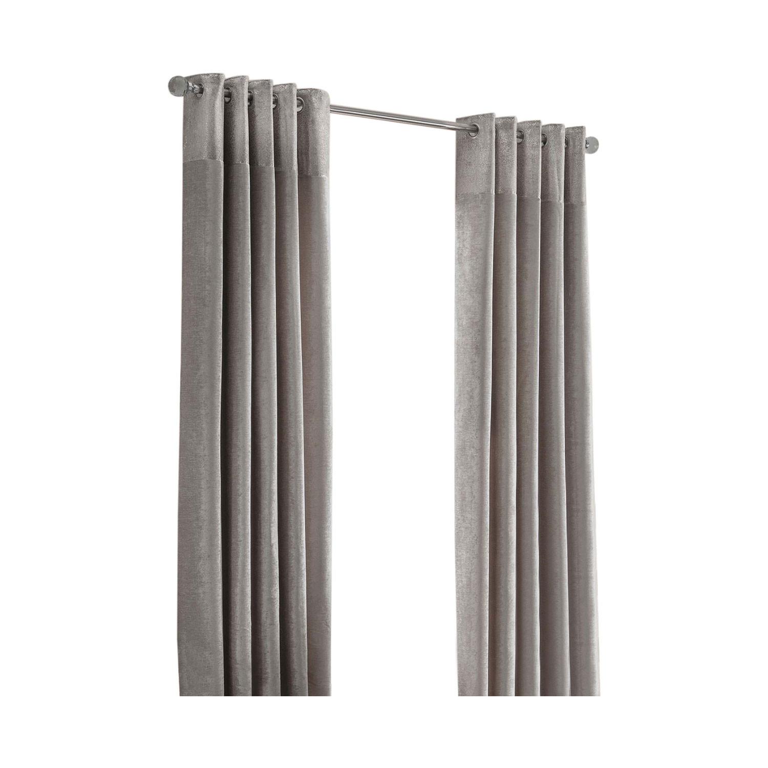 ÖSENVORHANG Nova blickdicht 2er-Set, 229/137 cm - Silberfarben, Textil (228/137cm) - Homescapes