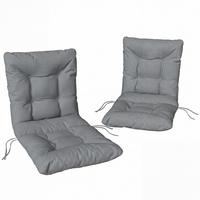 SITZKISSEN 2ER-SET Polyester PP-Baumwolle Hellgrau - Hellgrau, Textil (120/50/8cm) - Outsunny