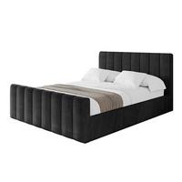 POLSTERBETT mit Bettkasten, Fußteil und Lattenrost, Boxbett mit Matratze H3/H4 - STERA-Z 160x200 Schwarz - Schwarz, Holzwerkstoff/Textil (160/200cm) - ALTDECOR