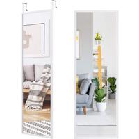 WANDSPIEGEL Türspiegel Weiß - Weiß, Glas (37/107/2cm) - COSTWAY