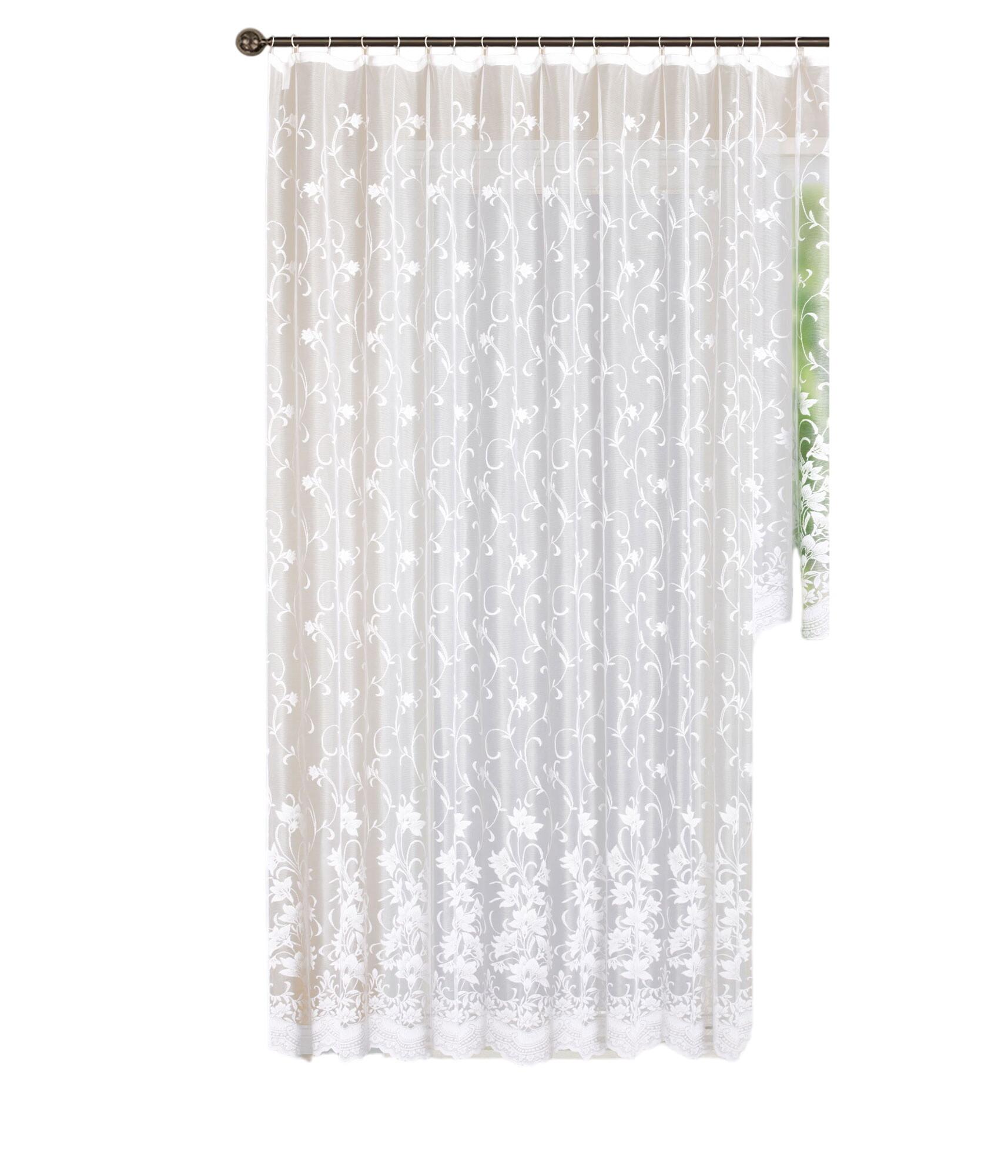 VORHANG BLUMENMUSTER HxB 245x450 cm Weiß - Weiß, Textil (450/245cm) - Gardinenbox