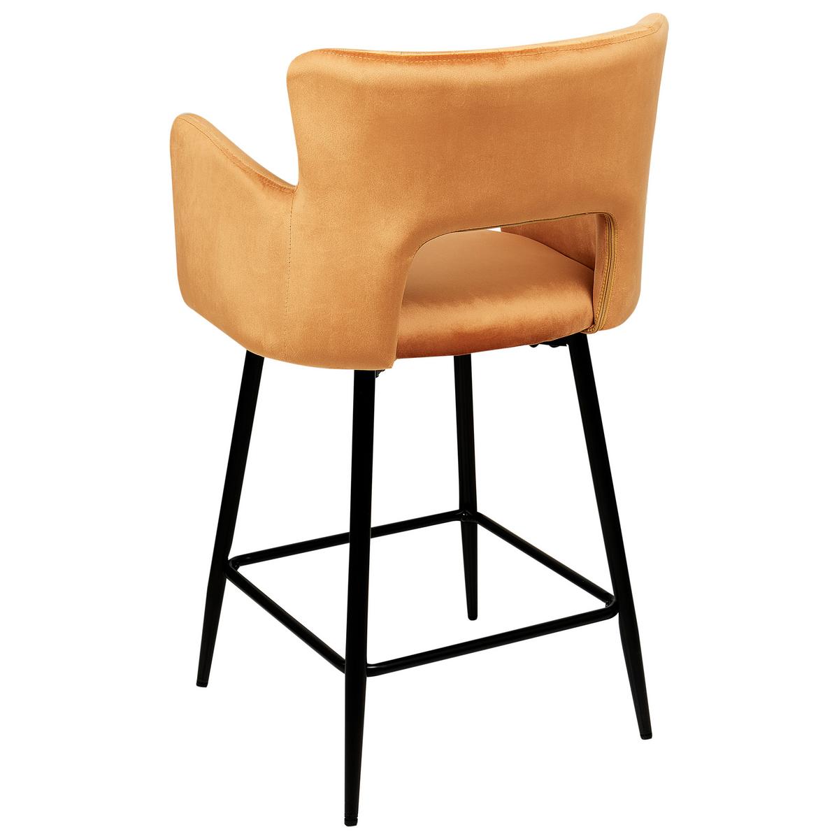 BARSTÜHLEN 2er-Set Orange Sanilac - Schwarz/Orange, Textil (51/91/44cm) - Beliani