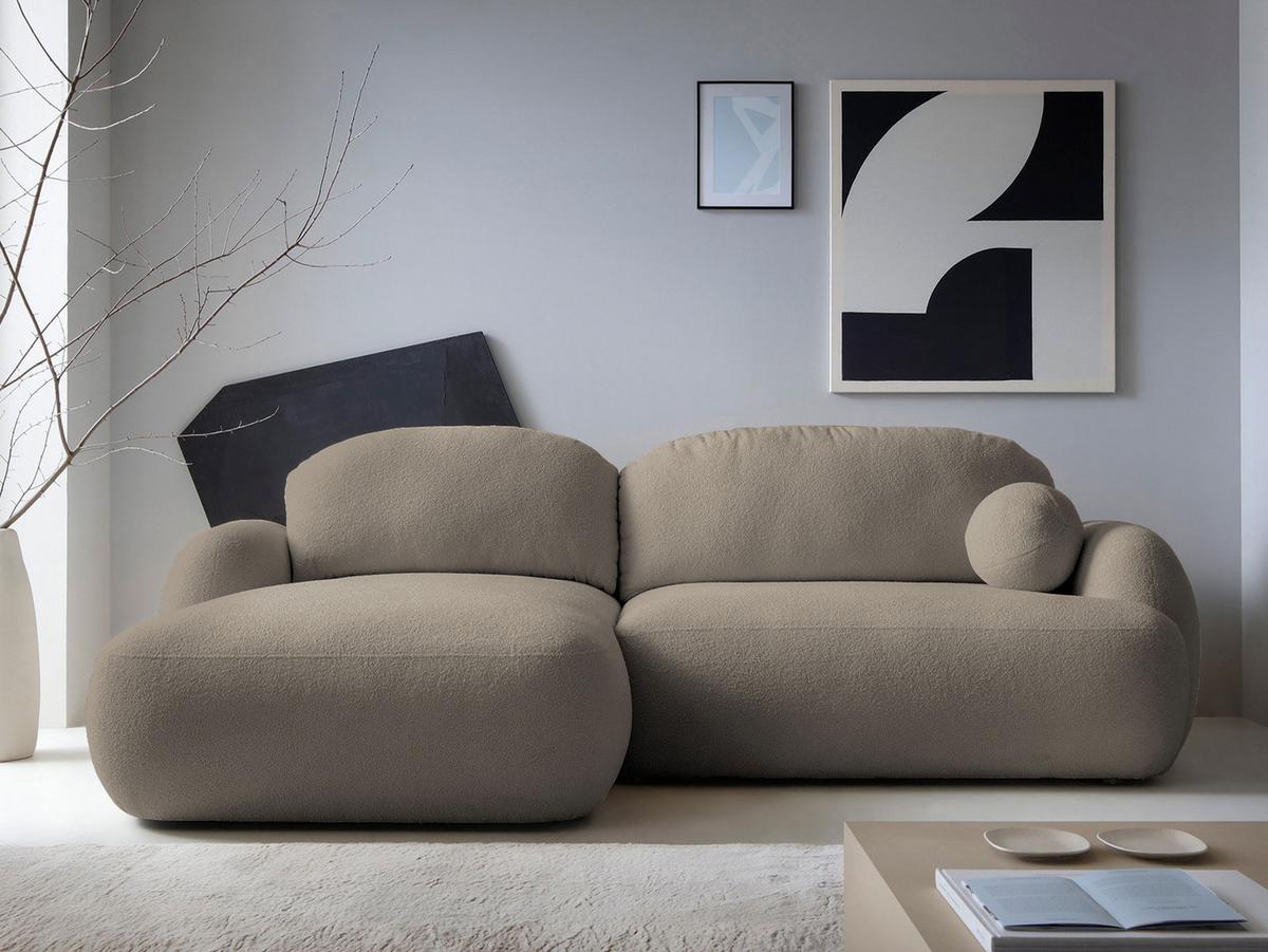 ECKSOFA Mayo, Seite: Links - Hellbraun/Schwarz, Holz/Kunststoff (275/175cm) - MIRJAN24