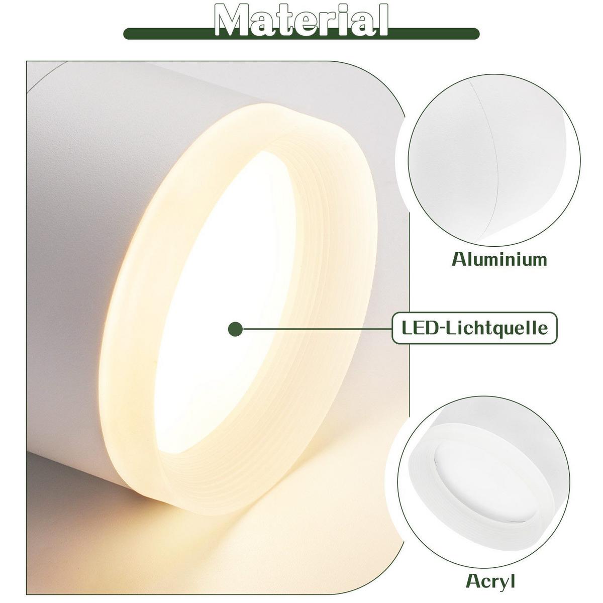 AUFBAULEUCHTE Euskirchen II 8.3/8.3/8.5cm - Weiß, Metall (8.3/8.3/8.5cm) - Nettlife