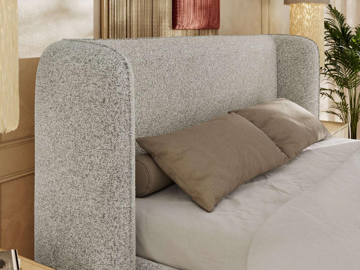 POLSTERBETT EMORA CLASSIC 140/200 - Hellgrau Strukture - Multipocket-Matratze - Hellgrau, Textil (140/200cm) - MKS