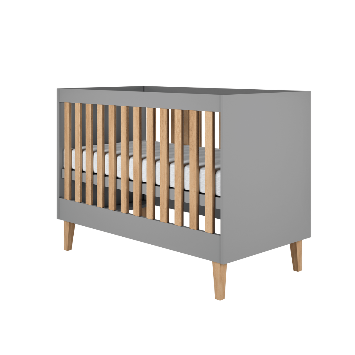 KINDERBETT Kubi ohne Schublade ohne Matratze Grau 120/60 - Grau, Holzwerkstoff (60/120cm) - RAUMHIRSCH FURNITURE